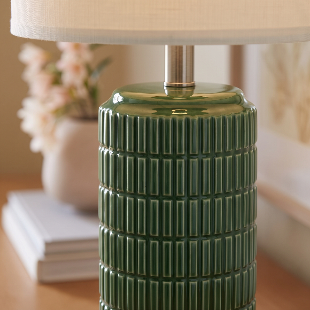 Chloe lamp — dark green glaze detail