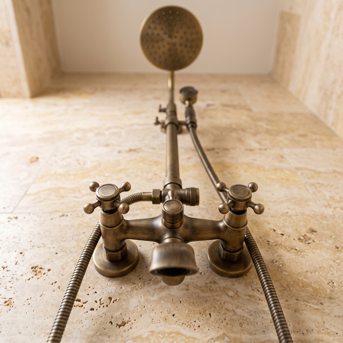 Bordeaux shower — cross handle detail