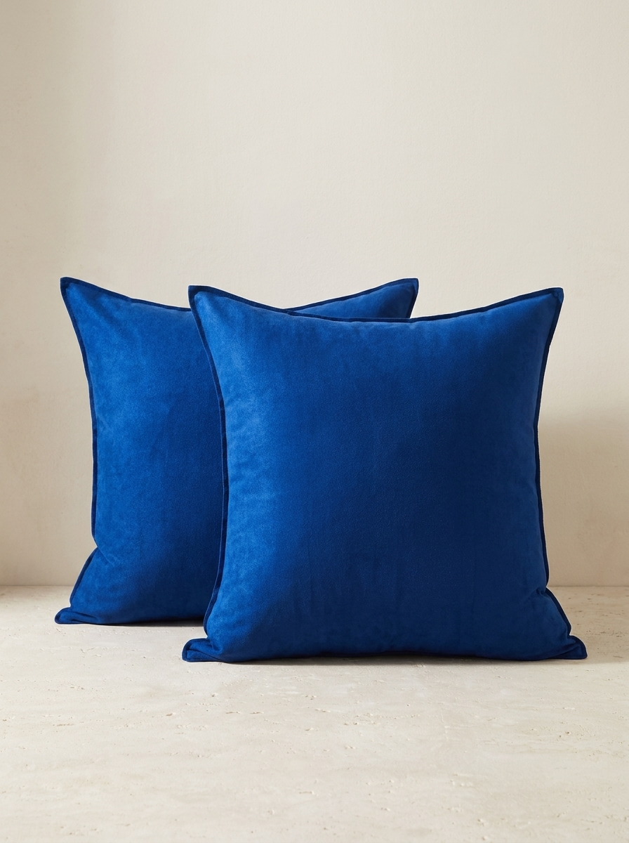 Doucine Faux-Suede Pillow Covers — Blue, Set of 2 — product