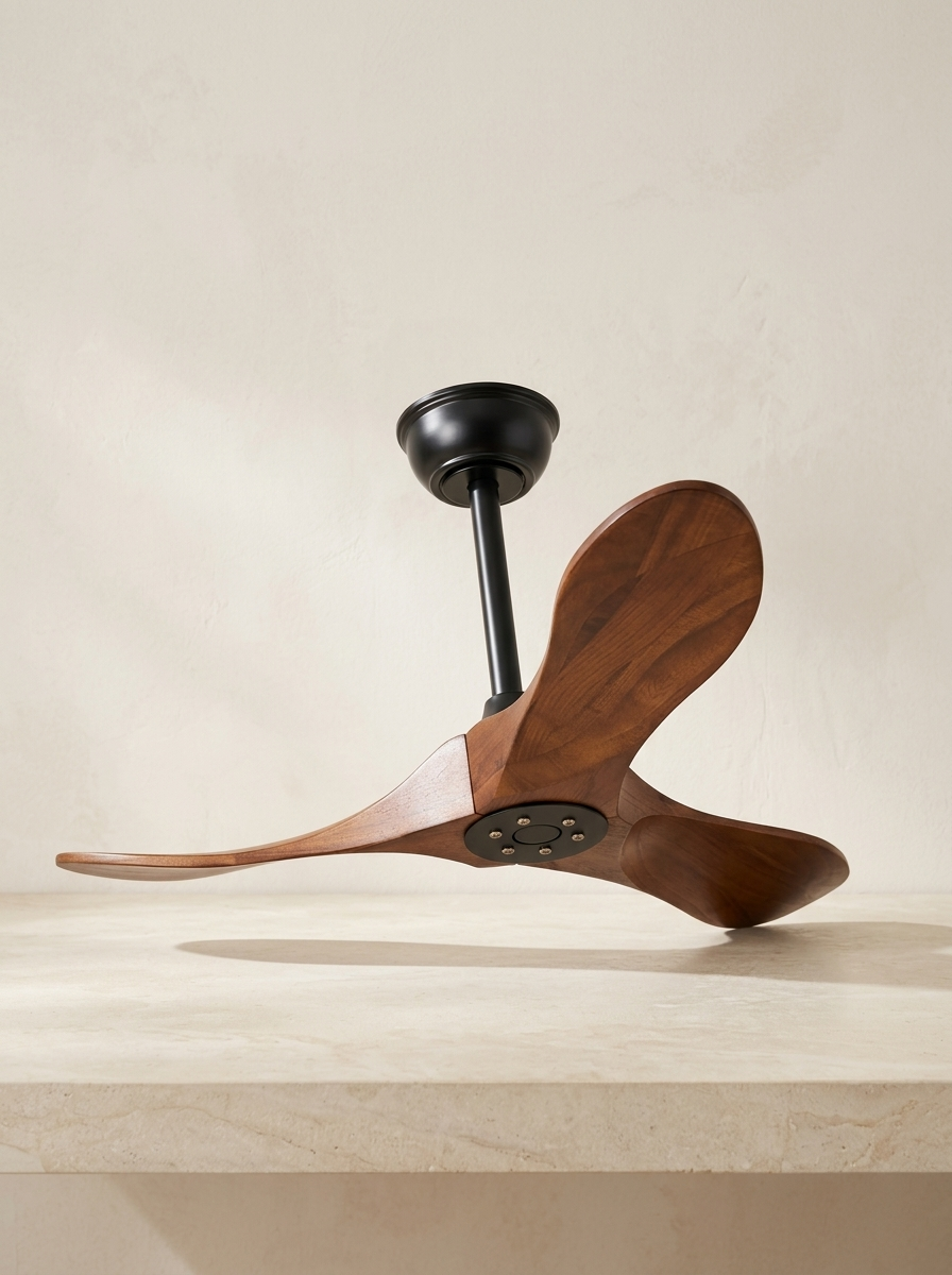 Dampierre 36" Wood Outdoor Ceiling Fan — Walnut — product