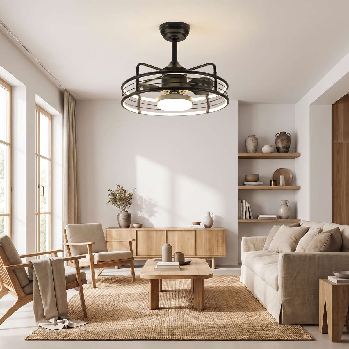 Armelle caged ceiling fan