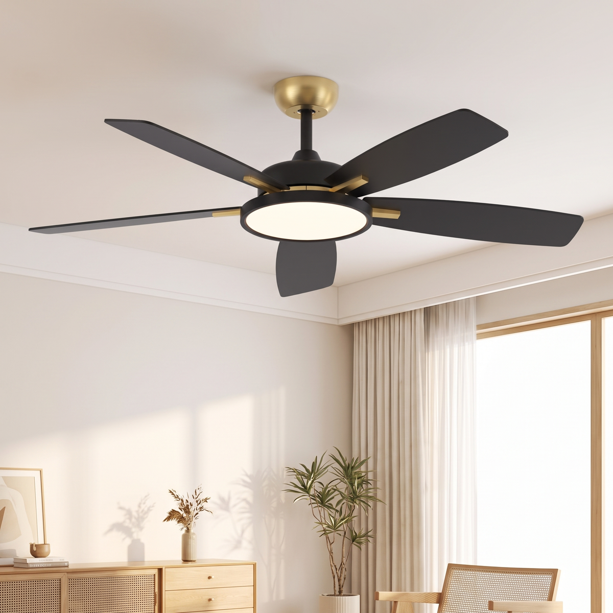 Amandine black and gold ceiling fan
