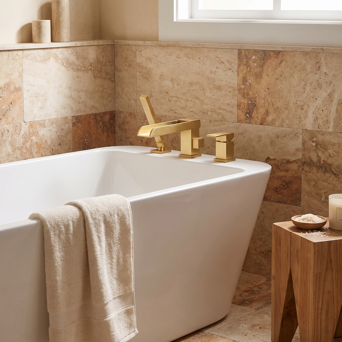 Chablis brushed gold tub filler