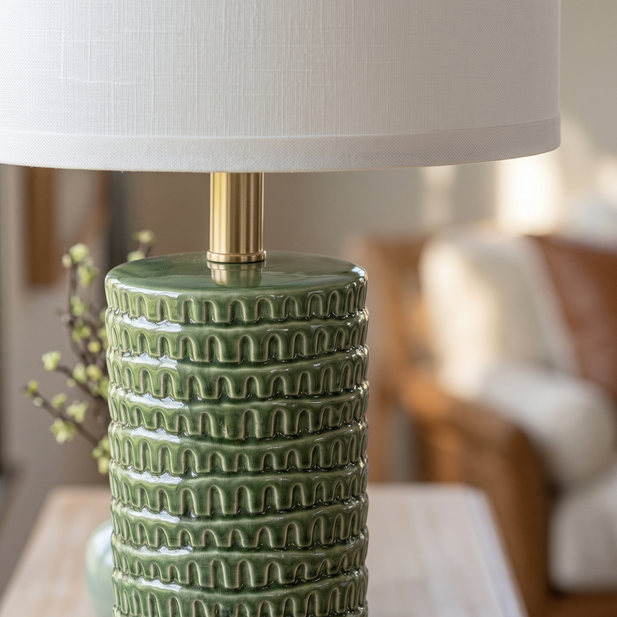 Chamonix lamp — green glaze detail