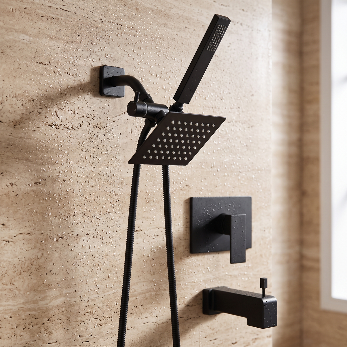 Clairvaux shower — rain head detail