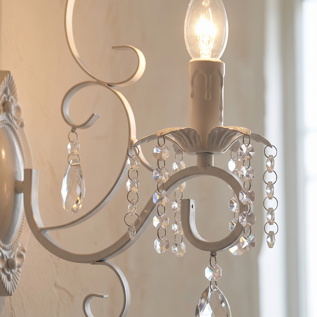 Angeline chandelier — crystal drop detail