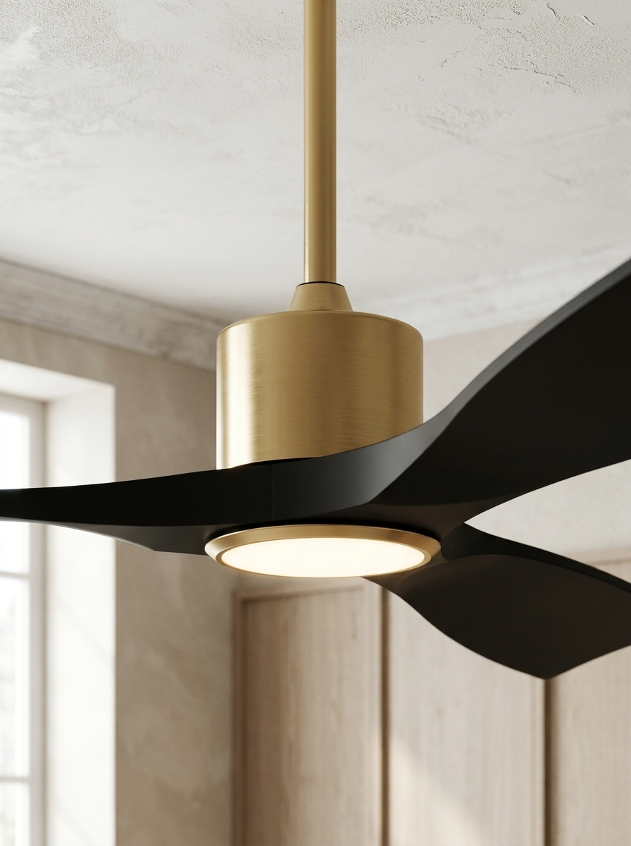 Dauphine 52" Smart Ceiling Fan — Black & Gold — detail