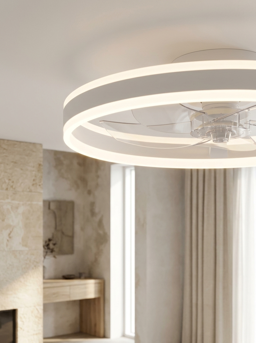 Duras 20" Low-Profile Ceiling Fan — White — detail