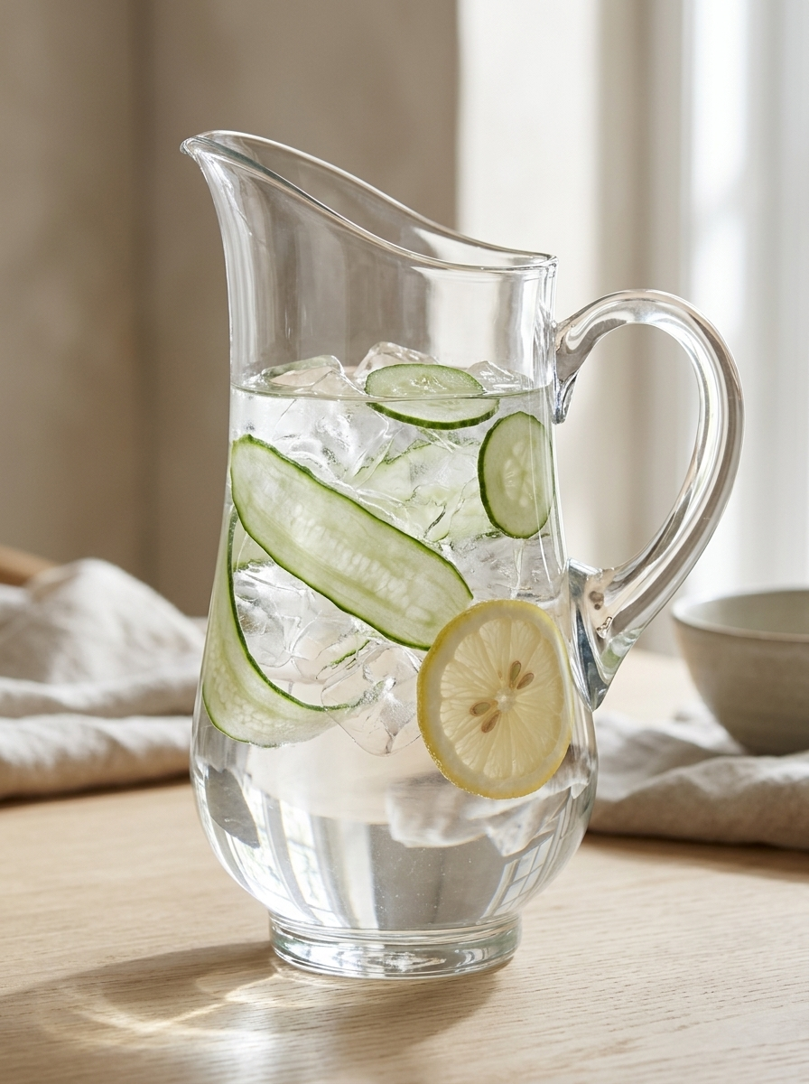 Dinan Glass Pitcher, 73 oz — detail