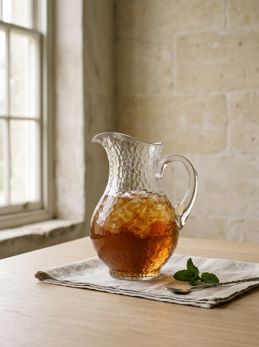 Digne Hammered Glass Pitcher, 86.9 oz — in a room