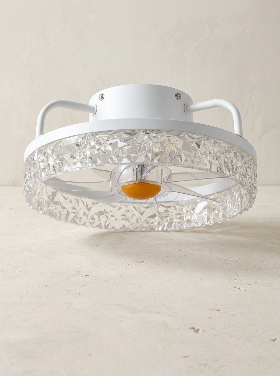 Deauville 13" Enclosed Ceiling Fan with Light — White — product
